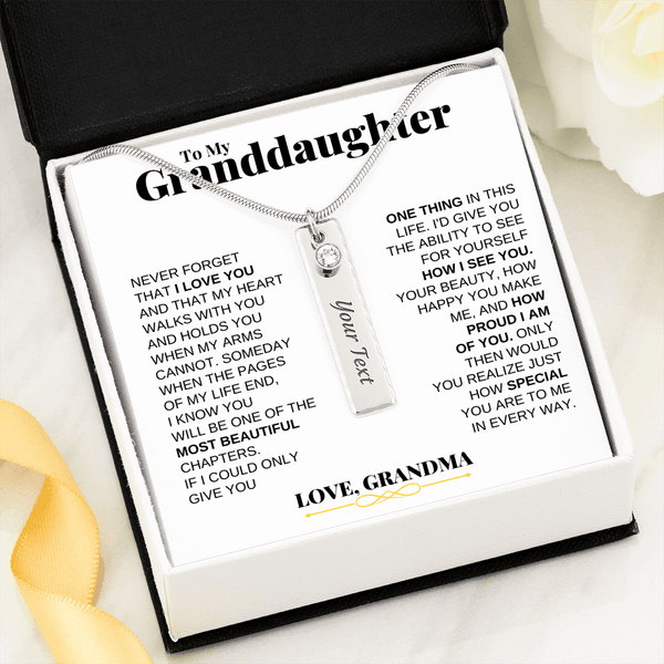 To My Granddaughter - Personalized Birthstone Pendant Gift Set - SS170B